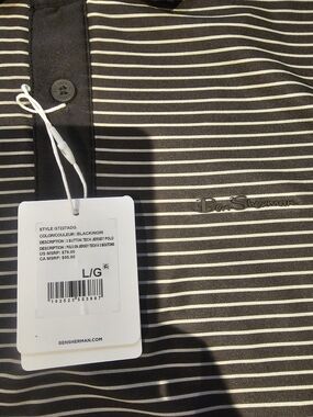 Ben Sherman Black Striped Polo Shirt